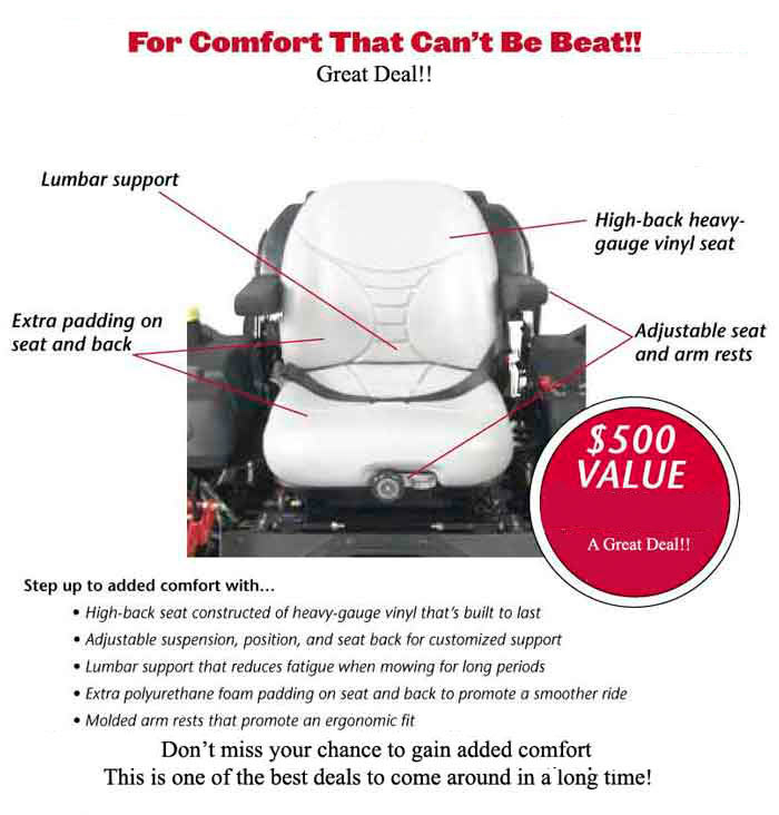 Toro Z-Master Seat Deal